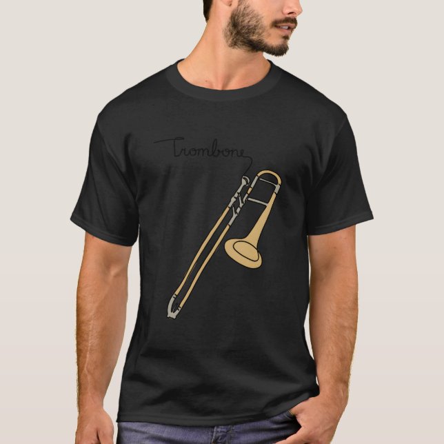 Musiconprint Trombone Line Musicians Band Orchestr T-Shirt (Front)