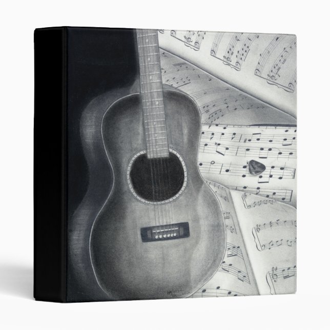 Musique 1" de guitare et de feuille classeur (Devant/Côté)