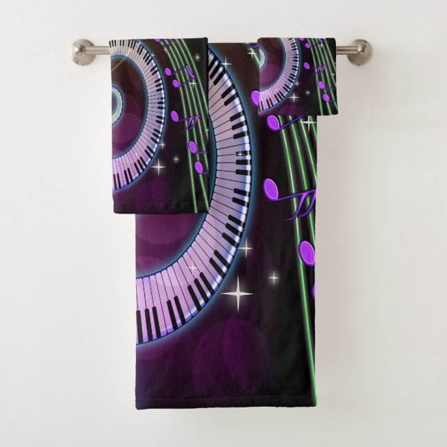 Musique 1 ensemble de serviette de salle de bains (En situation)