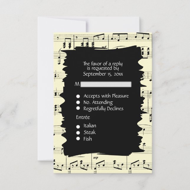 Musique Abstraite RSVP noir et jaune avec choix de (Devant)