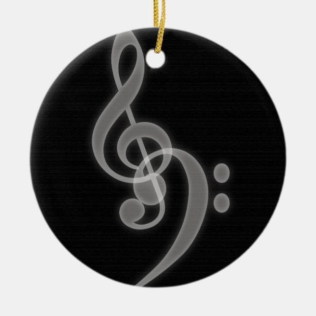 Musique - Arbre et Clé de basse - Ornement rond (Devant)