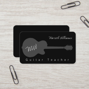 Musique Carte de visite noir avec guitare acoustiq