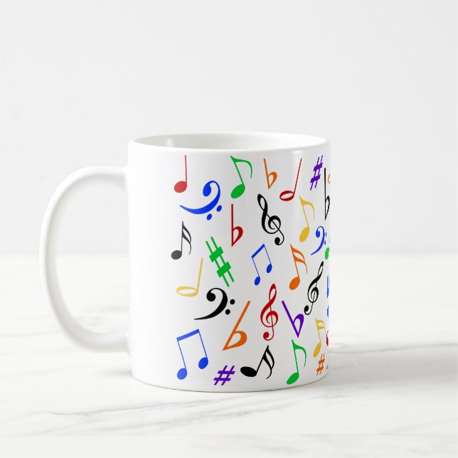 Musique colorée Notes Mug (Gauche)