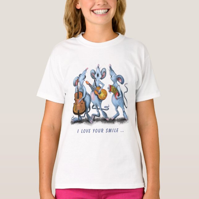 Musique de bande de souris T-shirt amusant - texte (Devant)