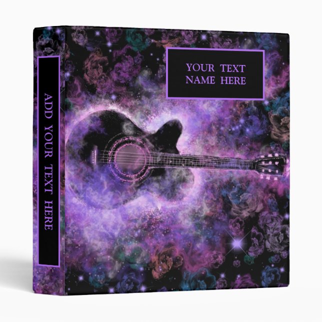 Musique de guitare Personnalisé 3 Classeur de cein (Devant/Côté)