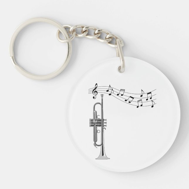 Musique de trompette avec notes musicales (Devant)