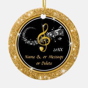 Musique d'or noir unique ornements de Noël à th
