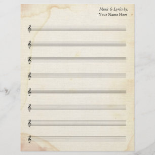 Musique en feuille vierge 8 stagne vieux papier