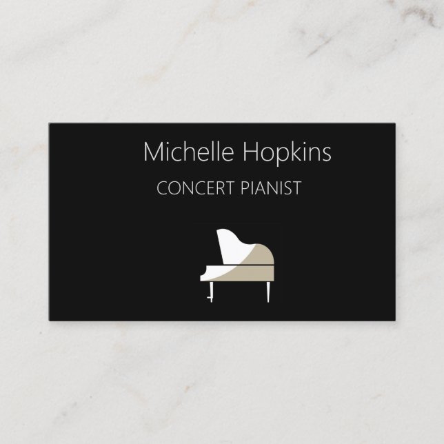 Musique Enseignant Élégante Touches Piano Carte d' (Devant)