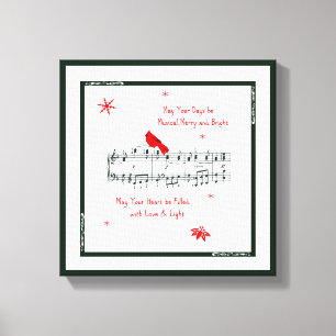 Musique et copie cardinale rouge de toile d'oiseau