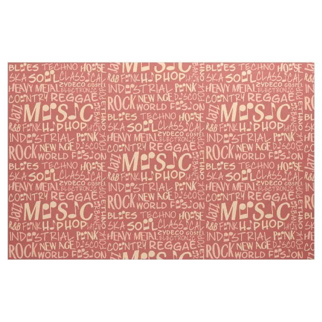 Musique Genres Word Collage tissu personnalisé (Yard)