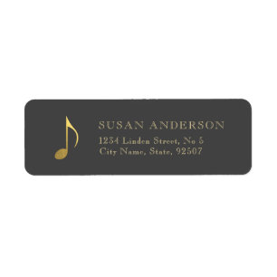 Musique Gold Huitième note Adresse de retour Étiqu