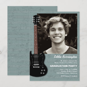 Musique Guitare Photo Graduation Party Invitation