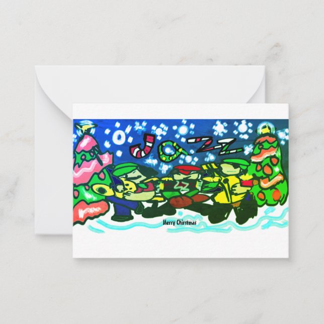 Musique Jazz Noël Mug Invitation Magnet  (Devant)