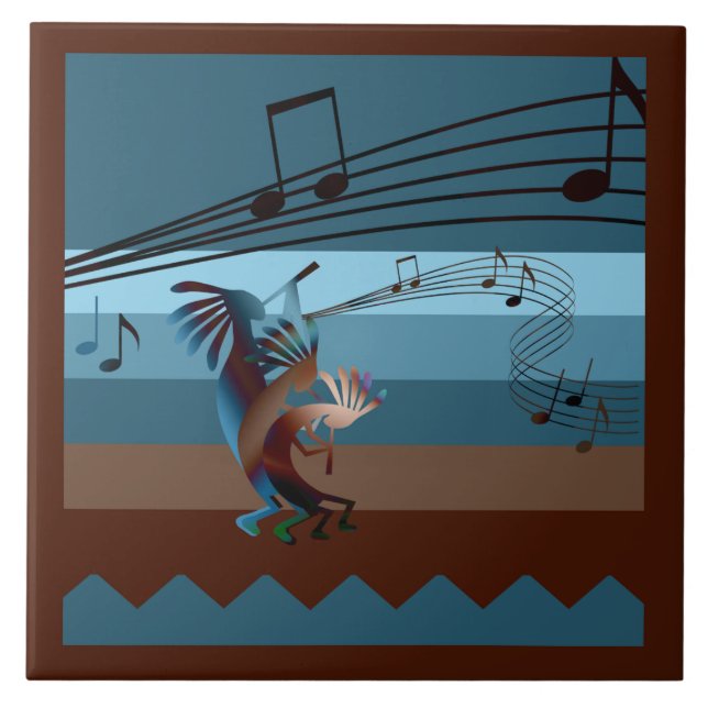 Musique Kokopelli Sud-Ouest Grande Carreaux (Devant)