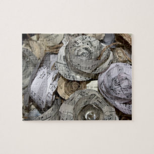 Musique Manuscript Papier Roses Jigsaw Puzzle