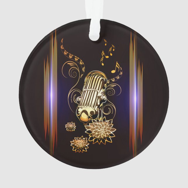Musique, microphone d'or (dos)