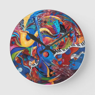Musique Mur Horloge Instruments de musique Coloré