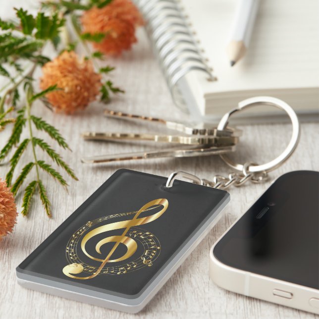 Musique, musique, musique, clé triée en or, (Devant droit)