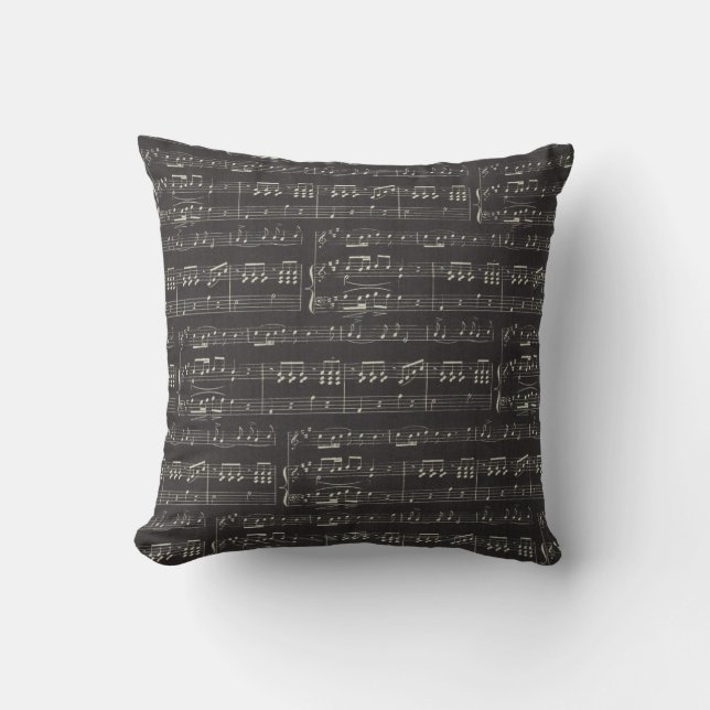 Musique Note Oreiller décoratif 16" x 16" (Recto)