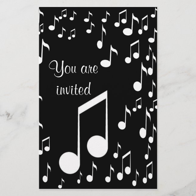Musique Notes Invitations_ Papier (Devant)