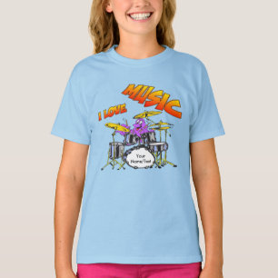 Musique Octopus Personnalisable Blue Kids T-shirt