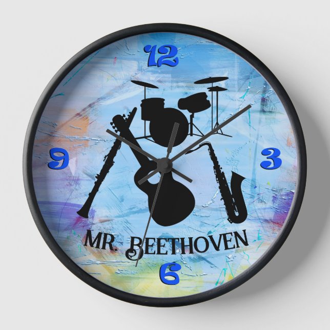 Musique personnalisée Horloge Cadeau de l'enseigna (Recto)