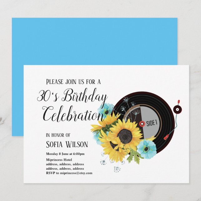 musique pour adultes, invitation à une fête d'anni (Devant / Derrière)