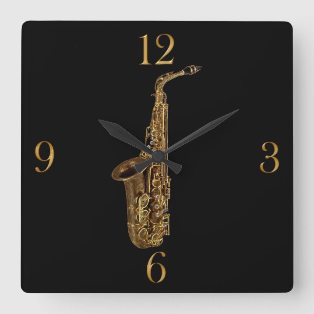 Musique saxophone Horloge murale à thème (Recto)