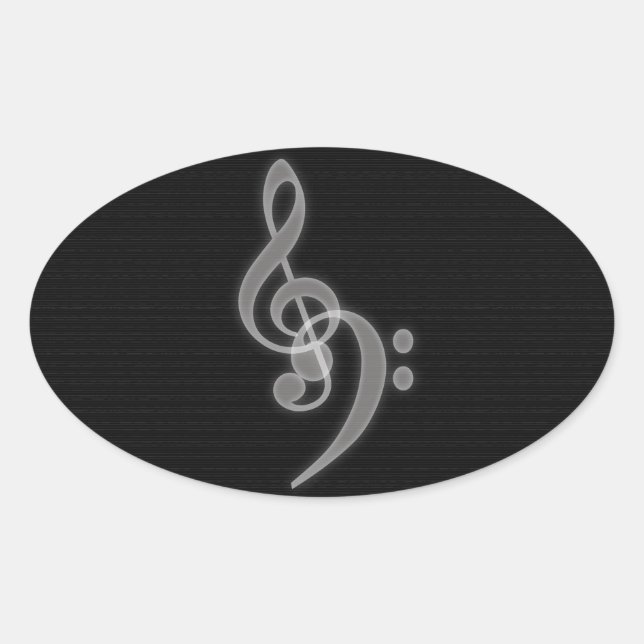 Musique - Stickers ovales d'arbre et de basse Clef (Devant)