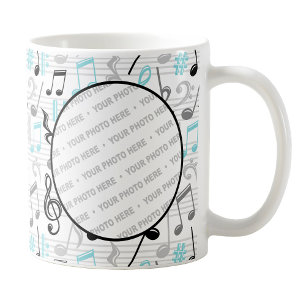 Musique Turquoise Motif Photo Mug