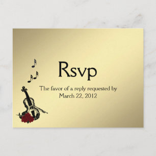 Musique violon d'or RSVP avec carte postale Entree