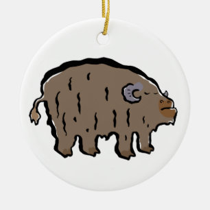 musk-ox ceramic ornament