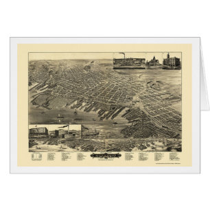 Muskegon, carte panoramique de MI - 1889