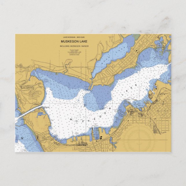 Muskegon, MI Carte portuaire nautique (Devant)