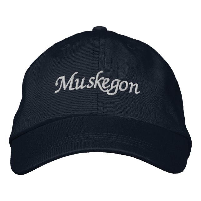 Muskegon Michigan Embroidered Baseball Hat (Front)