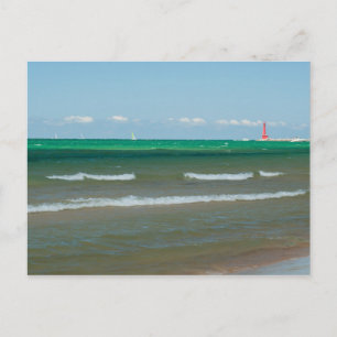 Muskegon Pier Light, Muskegon, Michigan Postcard