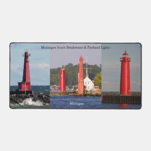 Muskegon South Bkw & Pierhead Lights desk mat