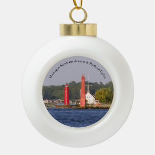 Muskegon South Bkw & Pierhead Lights ornament