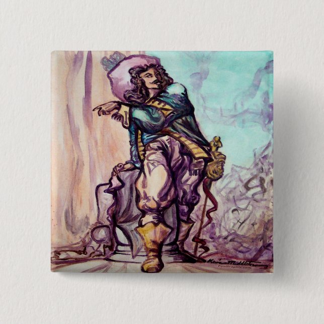 Musketeer 2 Inch Square Button (Front)