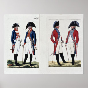 Musketeers and Officers, 1800 Poster