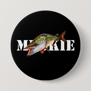 Muskie 3 Inch Round Button