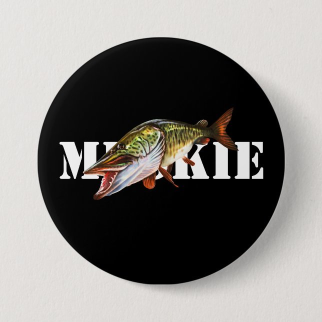 Muskie 3 Inch Round Button (Front)