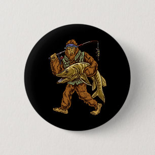 Muskie Fishing Bigfoot Musky Hunting Fishermen 1 2 Inch Round Button