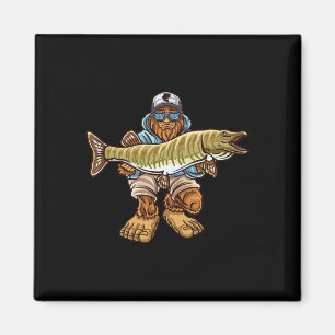 Muskie Fishing Bigfoot Musky Hunting Fishermen Magnet