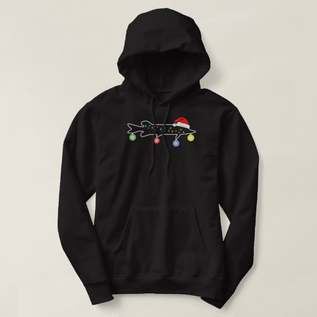 Muskie Fishing Christmas Santa T-Shirt, Musky Sant Hoodie (Design Front)