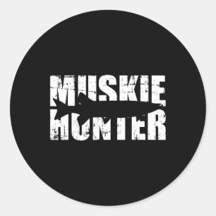 Muskie Hunter Fishing  Classic Round Sticker