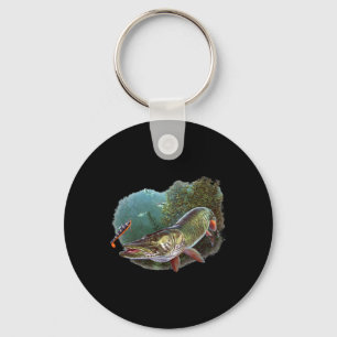 Muskie Hunter Musky Fisherman Fly Fishing Lure Nov Keychain