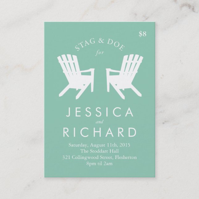 Muskoka Chair Stag and Doe Ticket // Turquoise (Front)