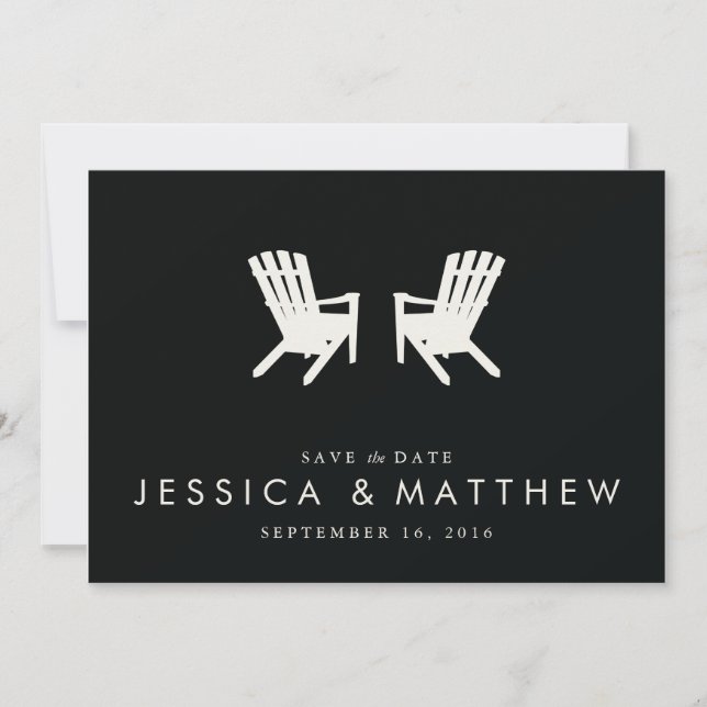 Muskoka Chairs Save the Date // Black (Front)